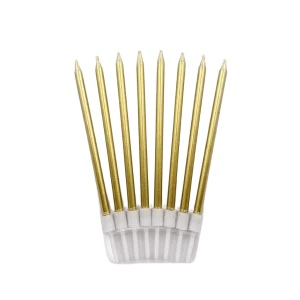 Velas para cumpleaños dorado pack 6