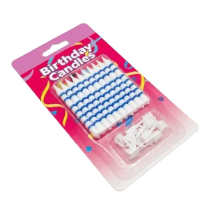 Velas para cumpleaños blanco con azul pack 12